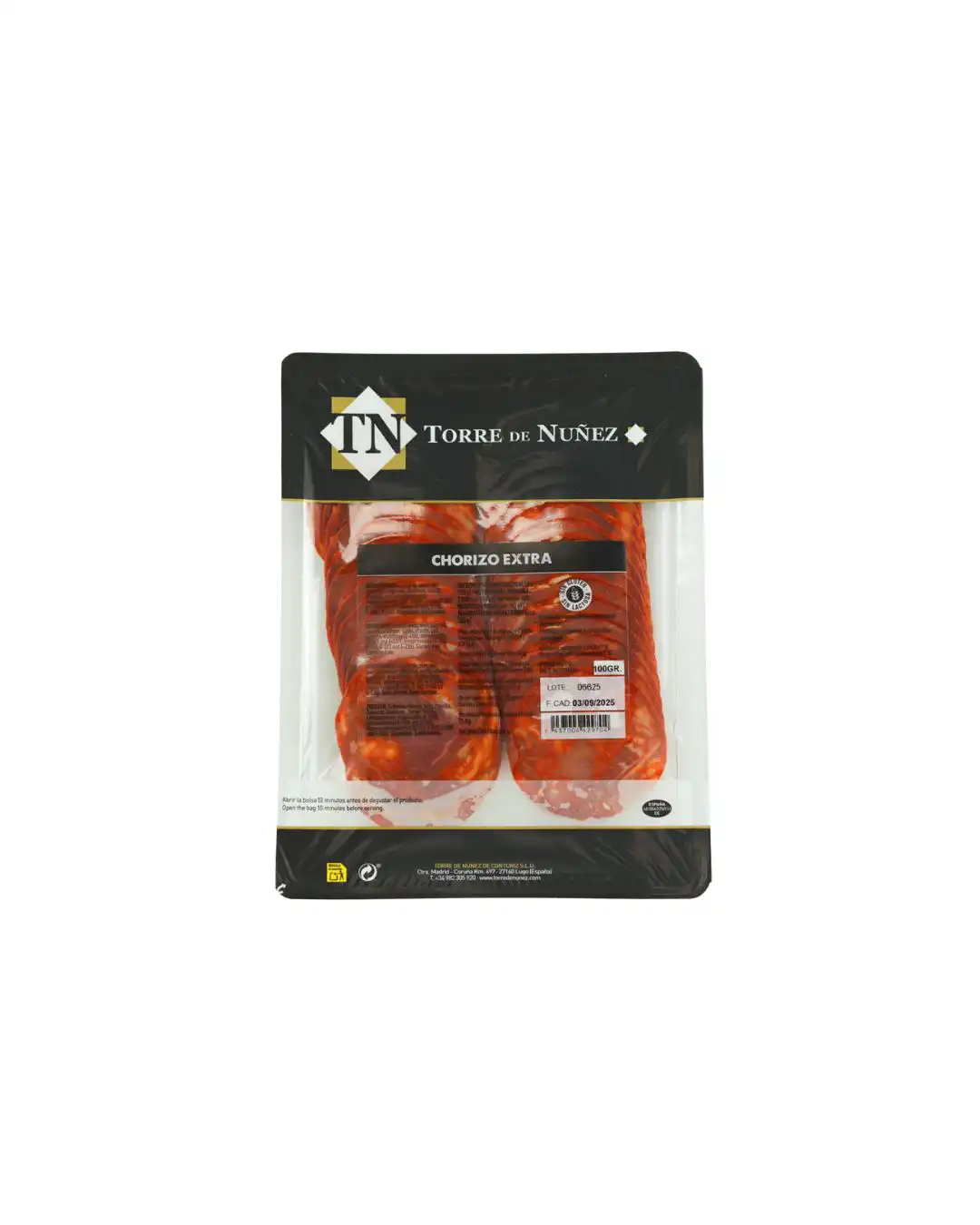 Torre de Nunez Chorizo Loncheado 500g Pack