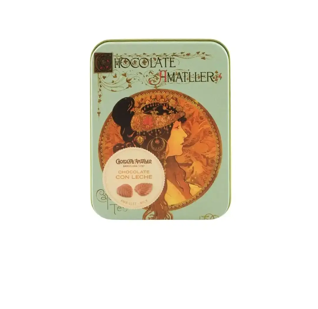 Amatller Milk Choc Leaves Tin